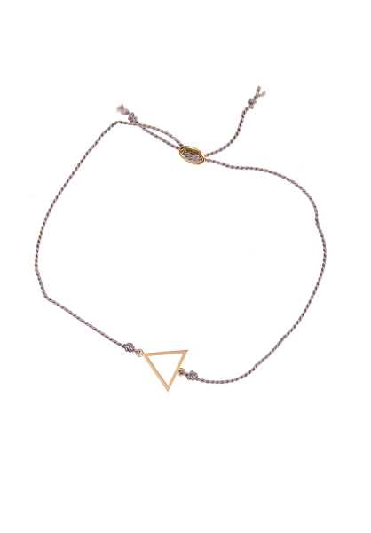 Mint Small Triangle Silk Bracelet - Grigio Donna Braccialetto (T8027)